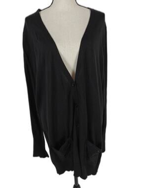 Women Ann Taylor Cardigan Black XXL
